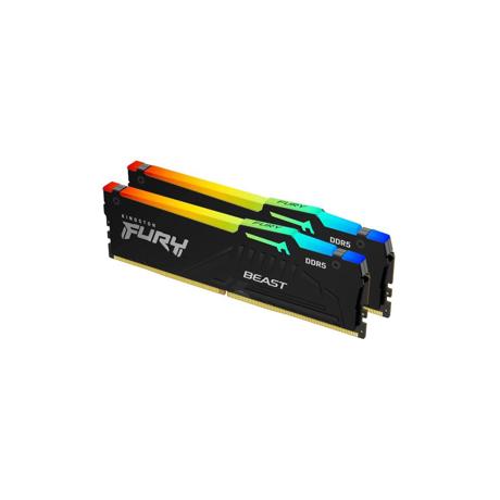 Memorie RAM Kingston, DIMM, DDR5, 64GB, 6000MHz, CL40, 1.35V, FURY Beast, Kit of 2, RGB