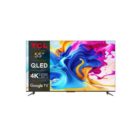 Smart TV TCL  55C645 (Model 2023) 55"(139CM), QLED 4K UHD, Brushed titanium metal front, Flat, Google TV, Mirroring iOS/Android, AiPQ 3.0 Engine, HDR10+/HLG/Dolby Vision IQ/Dolby AC-4/Dolby Atmos/Dolby TrueHD, Refresh rate: 50/60Hz+FRC / 120Hz FHD, Tuner: DVB-T2/C/S2, speakers 2x10W, Wi-Fi/Bluetooth