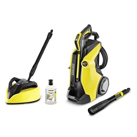Curatitor cu apa sub presiune Karcher K 7 Full Control Plus Home 13170320, 3000 W, 180 bari, Sistem Quick Connect, cap 3-in-1 Multi Jet, Plug’n’ Clean, Home kit, Negru/Galben