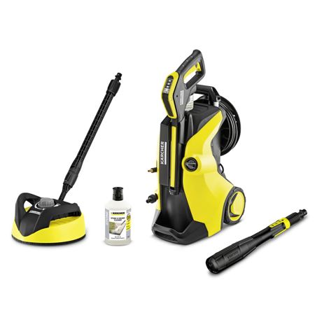Curatitor cu apa sub presiune Karcher K 5 Premium Full Control Plus Home 13246330, 2100 W, 145 bari, Sistem Quick Connect, cap 3-in-1 Multi Jet, Plug’n’ Clean, Home kit, Negru/Galben