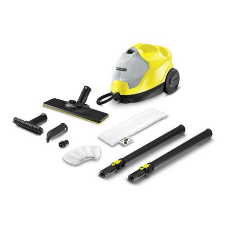Curatitor cu abur Karcher SC 4 Yellow *EU 15124500, 2000 W, 3.5 bari, 0.8 L, Kit de curatare a podelei EasyFix, Abur reglabil, Negru/Galben