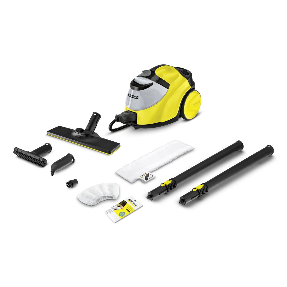 Curatitor cu abur Karcher SC 5 Iron Plug EU 15125300, 2200 W, 4.2 bari, 1.5 L, Funcţie VapoHydro, Kit de curatare a podelei EasyFix, Negru/Galben