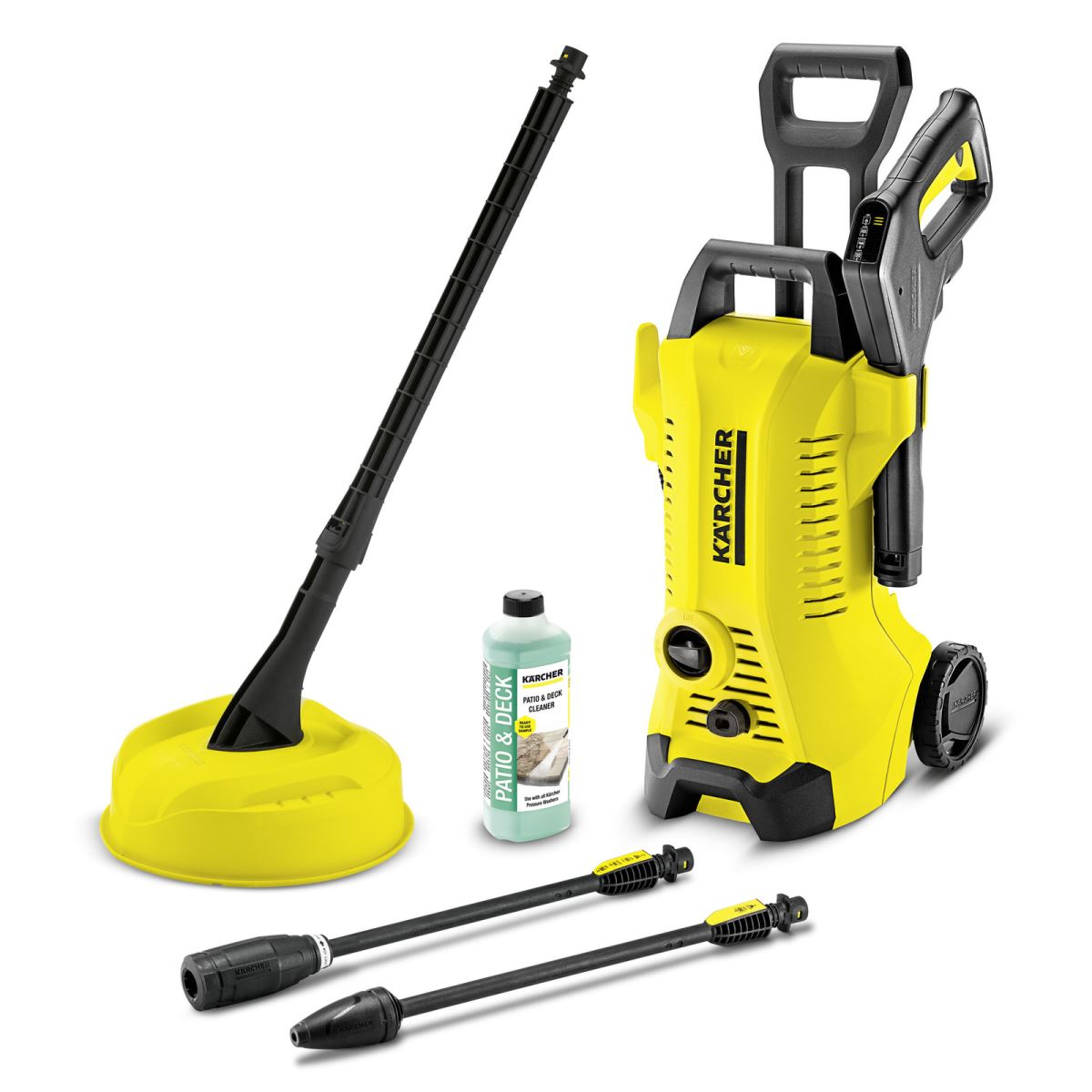 Curatitor cu apa sub presiune Karcher K 3 Full Control Home 16760220, 1600 W, 120 bari, Pistol Full Control , Jet Vario Power, Rezervor detergent, Home kit, Negru/Galben