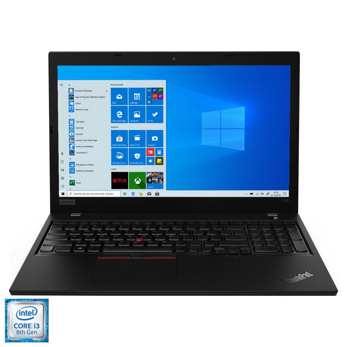 Laptop Lenovo ThinkPad L590, 15.6'' FHD (1920x1080) IPS Anti- glare