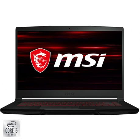 Laptop MSI Gaming GF63 Thin 10SCSR-201XRO, 15.6" FHD (1920*1080), IPS, 120Hz, Intel Comet lake i5-10300H + HM470, NVIDIA GeForce GTX1650 Ti Max Q GDDR6 4GB, RAM 8GB, SSD 512GB, Free DOS