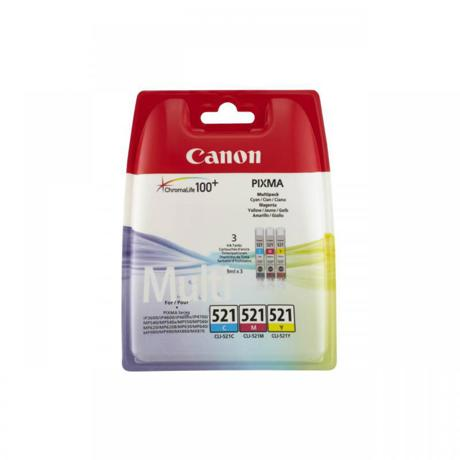 Kit Cartus Cerneala Canon CLI-521 Cyan, Magenta, Galben