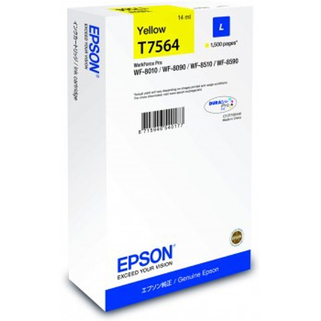 Cartus cerneala Epson T75644, yellow, capacitate 14ml, 1500 pagini, pentru WF-8590DWF, WF-8090DW, WF-8510DWF, WF-8010DW