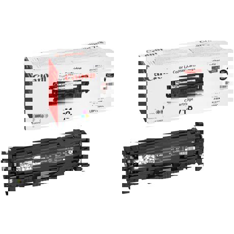  Toner Canon CRG718BK, black twin pack, capacitate 2x3400 pagini