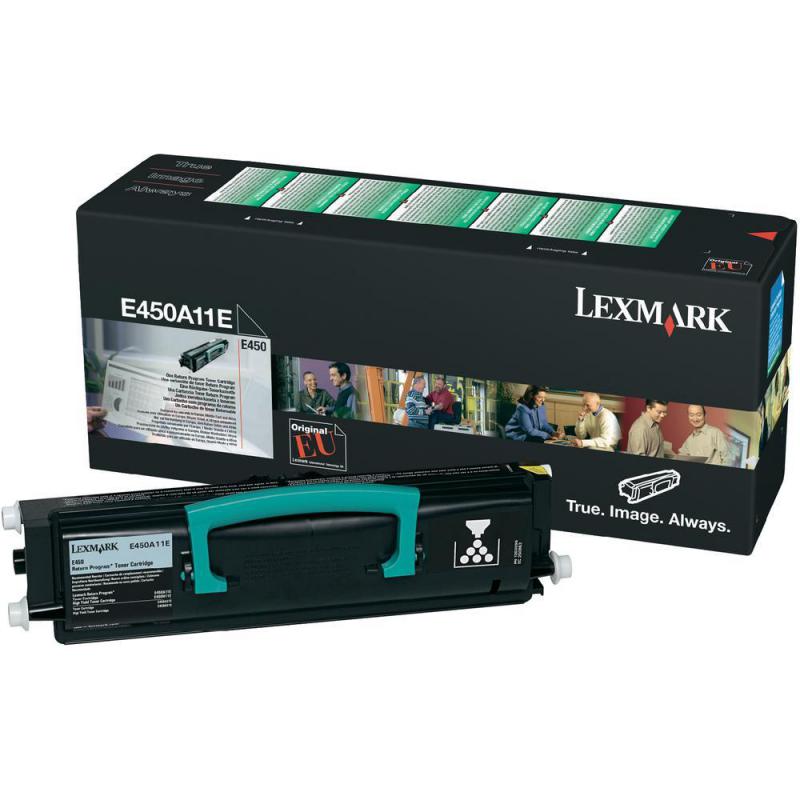 Toner Lexmark E450A11E, black, 6 k