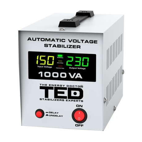 Stabilizator retea TED Electric maxim 1000VA-AVR LCD 1 iesire schuko TED1000NEW