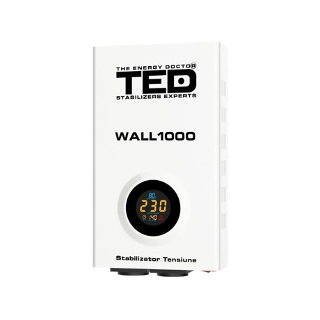 Stabilizator retea TED Electric maxim 1000VA-AVR LCD 2 iesiri schuko TED1000WALL