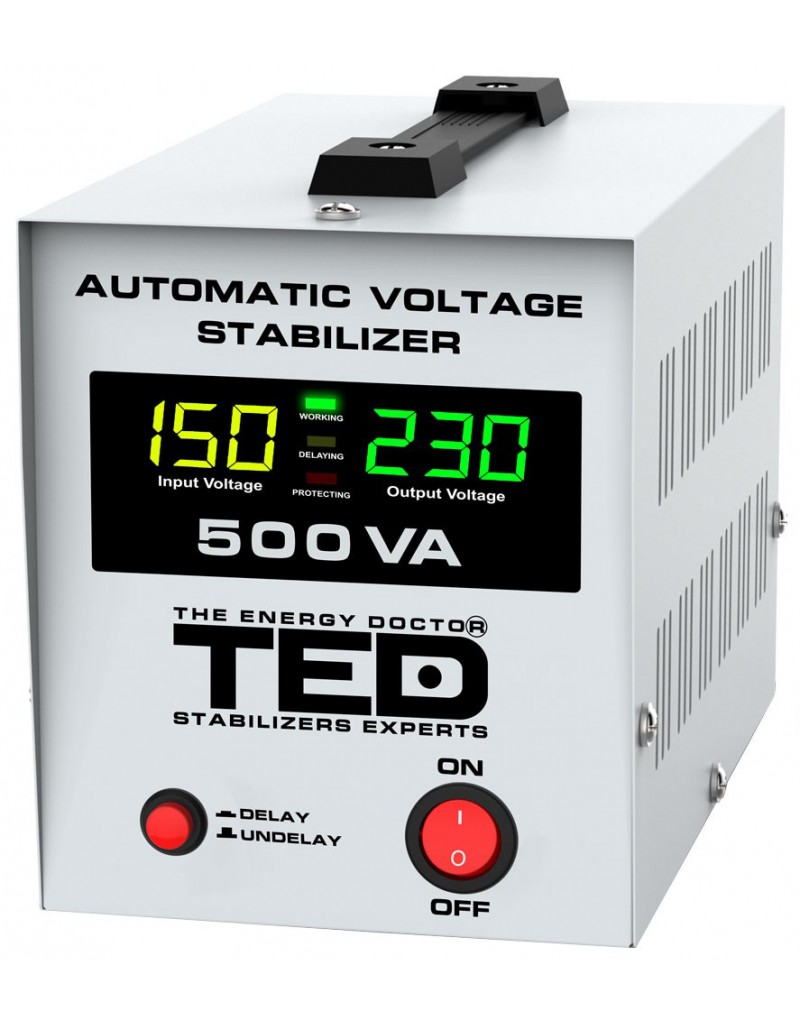 Stabilizator retea TED Electric maxim 500VA-AVR LCD 1 iesire schuko