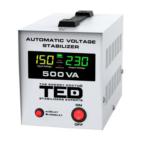 Stabilizator retea TED Electric maxim 500VA-AVR LCD 1 iesire schuko 