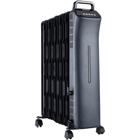 Calorifer electric cu ulei Heinner HOH-SD11ECOBK, 2500 W, 11 elementi, 3 setari de temperatura, Protectie supraincalzire, Negru