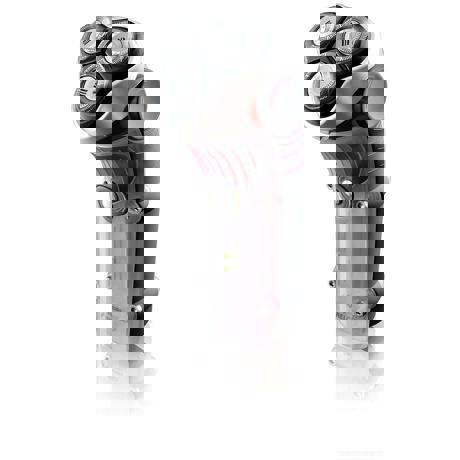 Aparat de barbierit Philips HQ7240/16, 3 capete, Reflex Action, Lift & Cut superior, Trimmer pop-up, Negru/Gri/Red