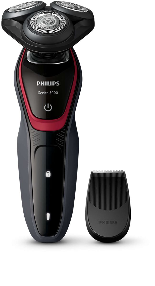 Aparat de barbierit Philips Shaver S5130/06, Fara fir, Dry, 40 minute, Li-ion, Gri/Rosu