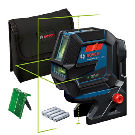 Nivelă laser multifunctionala Bosch Professional GCL 2-50 G, 10/15/50 m, ± 0.3/ 0,7 mm/m, 2 linii/2 puncte, IP 64, Husa, 0601066M00