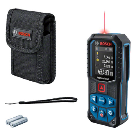 Telemetru cu laser Bosch Professional GLM 50-27 C, 635 nm, Domeniu de măsurare 0.05 – 50 m, Deconectare automata, Bluetooth, Geanta de protectie, 0601072T00