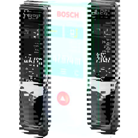 Telemetru digital cu laser Bosch PLR 50 C,  0,05 – 50,00 m, Deconectare automată, Bluetooth, Geanta de protectie, 0603672220