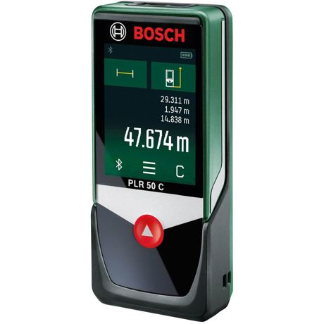 Telemetru digital cu laser Bosch PLR 50 C,  0,05 – 50,00 m, Deconectare automată, Bluetooth, Geanta de protectie, 0603672220