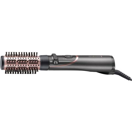 Perie rotativa cu aer cald Remington Curl & Straight Confidence AS8606, 800 W, 2 trepte de temperatura/viteza, 4 accesorii, Ionizare, Gri/Bronz