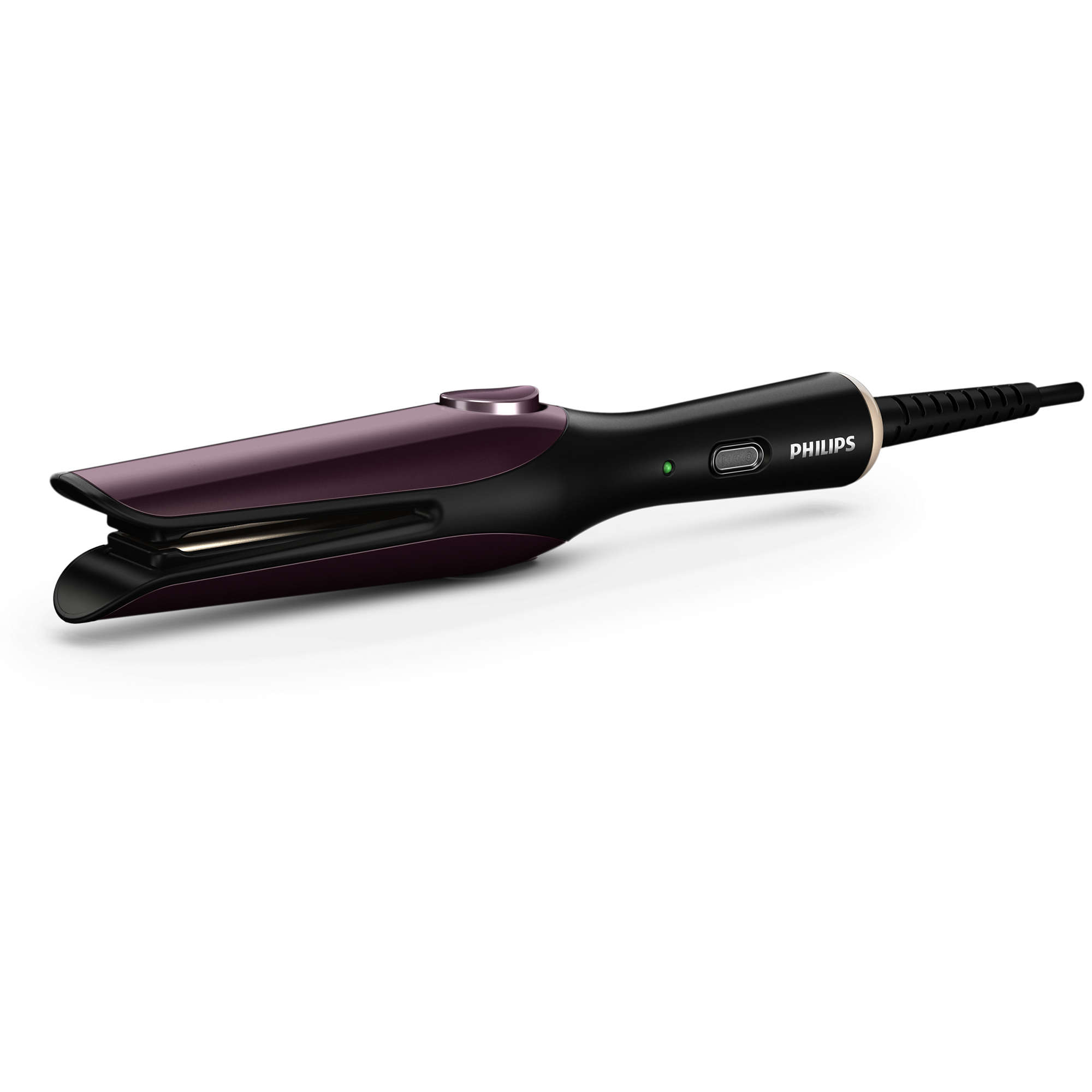 Ondulator Philips Easy Natura BHH777/00, 200°C, Negru/Mov