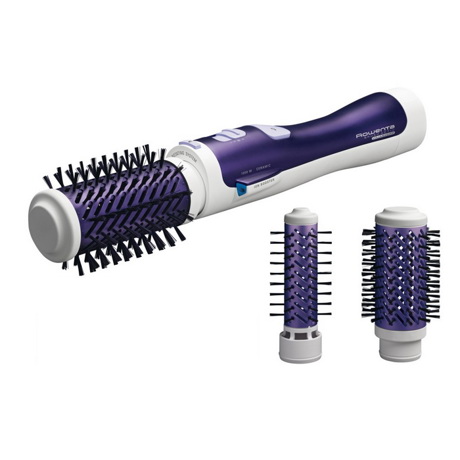 Perie rotativa Rowenta Brush Activ Volume & Shine CF9320, 1000 W, Tehnologie ionica, 2 perii (30mm, 50mm), Mov/Alb