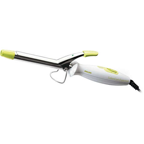 Ondulator de par Philips SalonCurl Essential HP4657/00, 180 grade, 16 mm, Alb/Verde lime