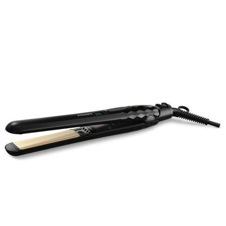 Aparat de îndreptat părul Philips KeraShine HP8348/00, Înveliş ceramic cu cheratină, Tratament cu ioni, Oprire automată, ThermoGuard, Blocare butoane, 230 °C, Negru