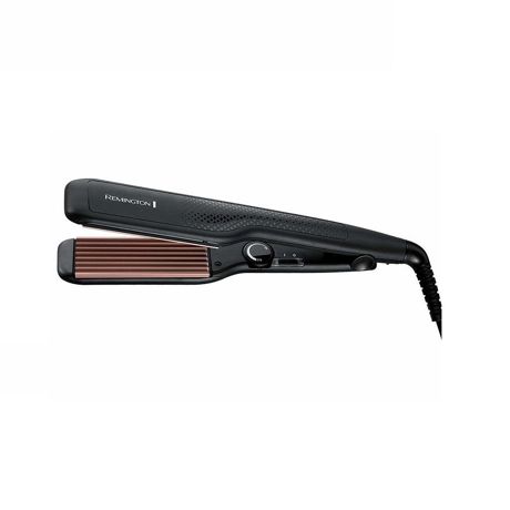 Placa de creponat parul Remington Ceramic Crimp S3580, Placi ceramice cu turmalina, 150-220 C, Negru