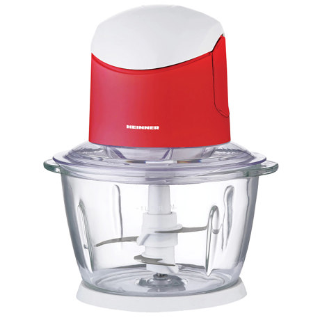 Tocator legume Heinner HMC-K500WHR, 500W, Bol sticla 1L, Sistem anti-alunecare, Sistem siguranta, Alb/negru
