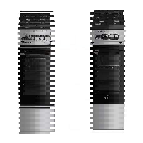 Aragaz Arctic AGDG5611DTLB, Gaz, 4 arzatoare, Grill, Timer, 50x60 cm, Negru/Inox