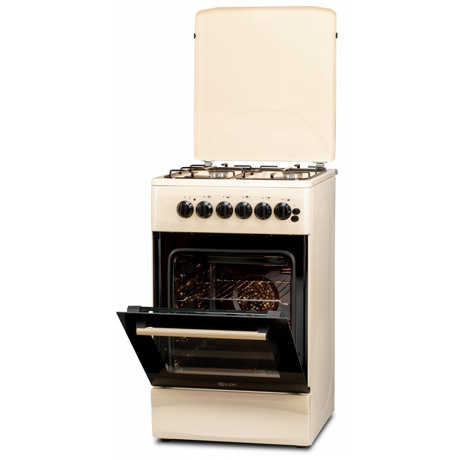 Aragaz LDK 5060 ECAI Crem RMV LPG, Mixt, 4 arzatoare gaz, Siguranta plita, Aprindere electrica, Cuptor 46 L, Grill, Convectie, 50x60 cm, Crem, ART6634