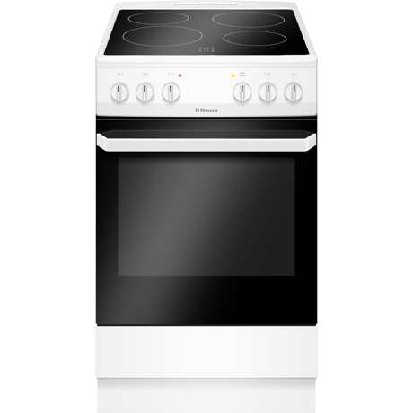 Aragaz Hansa FCCW56069, Electric, 4 zone de gatit, EvenBaking, Plita ceramica, 67 L, 50x60 cm, Alb