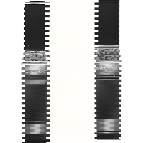 Aragaz Hansa FCMX581009, Mixt, 4 Arzatoare gaz, Cuptor electric, Convectie, Grill, Aprindere electrica, 50x60 cm, Inox
