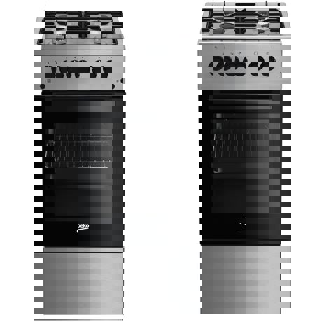 Aragaz Beko FSGT52110DXO, Gaz, 4 arzatoare, 55 L, Grill gaz, Rotisor, Timer, 50x60 cm, Inox