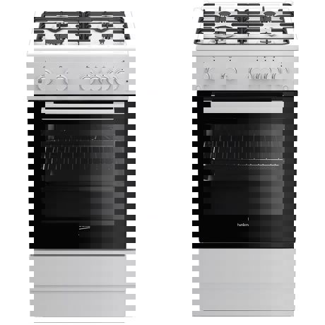 Aragaz Beko FSGT62110GWO, Gaz, 4 arzatoare, Grill, Rotisor, 60x60 cm, Alb