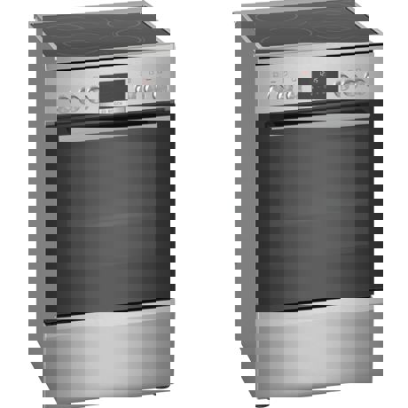 Aragaz Bosch HKS59D250, Electric, 4 zone gatit, 66 L, AutoPilot 10, Display LCD, Suporturi telescopici, 60x60 cm, Inox