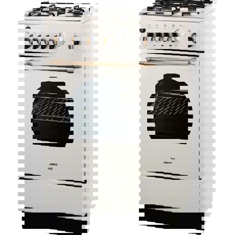 Aragaz Zanussi ZCG56GGL, 50x60 cm; 4 arzatoare gaz; Aprindere integrata ; Timer; 61 litri; Alb Rustic