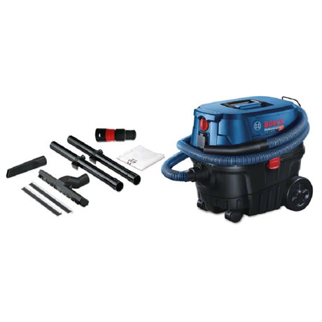 Aspirator universal Bosch Professional GAS 12-25 PL, 1250 W, Umed/uscat, 20 L/15 L, Duza rosturi, Filtru GAS 12-25 PL HEPA, Albastru, 060197C100