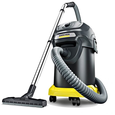 Aspirator pentru cenusa Karcher AD 4* EU-II 16297310, 600 W, 17 L, Functie integrata de curatare a filtrului, Sistem de blocare „Pull & Push", Material rezistent la foc, Negru/Galben