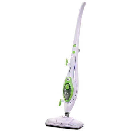 Aparat de curatat cu abur Morphy Richards 12-în-1 720512EERROM, 1500 W, 380 ml, 9 accesorii, Alb/verde