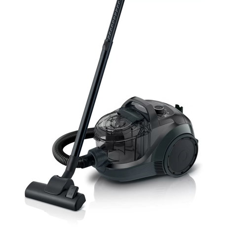 Aspirator fara sac Bosch BGC21X200, 550W, 2 L, Filtru PureAir lavabil, Perie pentru covoare si podele, Negru