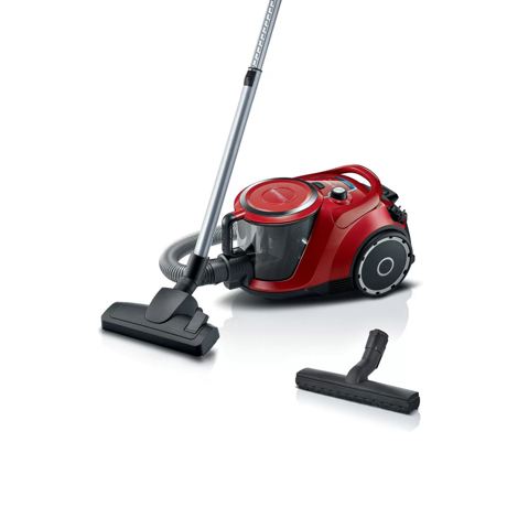 Aspirator fara sac Bosch BGC41Q69, 600W, 2.4 L, Perie pentru pardoseli tari, Filtru HEPA lavabil, SilenceSound System, Rosu