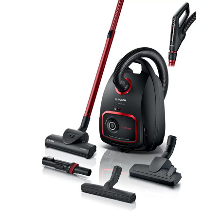 Aspirator cu sac Bosch ProPower BGL6POW2, 850W, 4 L, Perie rotativă Turbo, Perie parchet, Remote Power Control, Negru