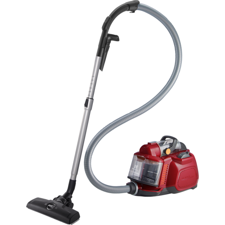Aspirator fara sac Electrolux Silent Cyclonic Performer ESPC72RR, 650W Hygiene Filter 12, perie DustMagnet Silent, perie Parketto, Rosu