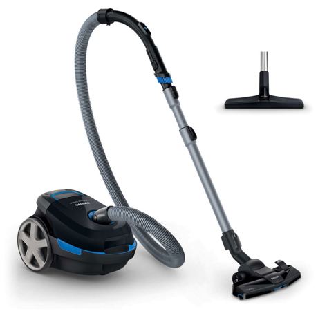 Aspirator cu sac Philips Performer Compact FC8371/09, 750 W, 3 l, Negru/Albastru
