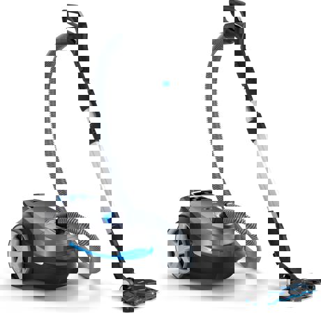Aspirator cu sac Philips Performer Ultimate FC8955/09, AirflowMax, 750W, 4l, TriActive LED, CarpetClean, ErgoGrip, Antialergic, Argintiu titaniu