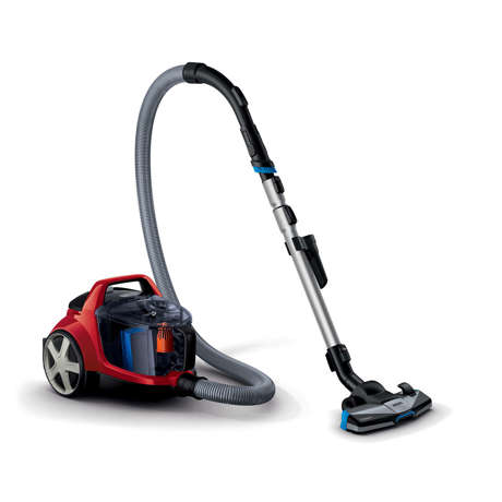 Aspirator fara sac Philips PowerPro Active FC9532/09, PowerCyclone 4, 750W, 1.7l, TriActive+, Perie suprafete dure, Rosu