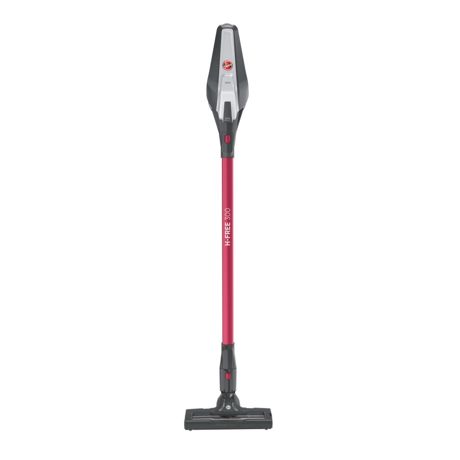 Aspirator vertical Hoover HF322HM 011, 22 V, 0.7 L, Autonomie max. 40 min., Filtru textil, Rosu/Gri 39400958